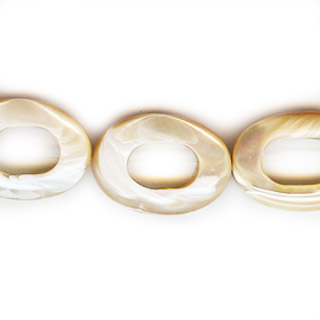 MOP(NATURAL) TWIST OVAL DONUTS 22X30MM